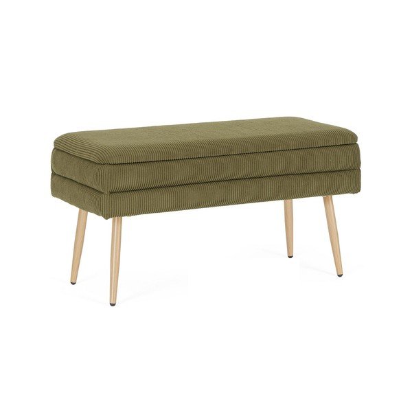 Zielona tapicerowana ławka Olga – Bizzotto-image-2
