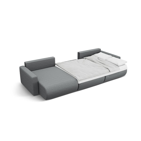 Szary rozkładany narożnik ze schowkiem (w kształcie litery U) Belfast – Cosmopolitan Design-image-3