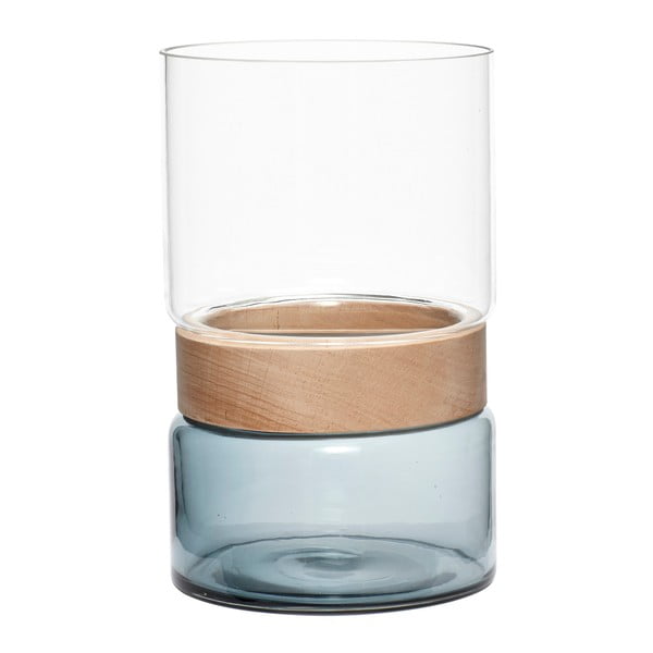 Biały/niebieski szklany wazon 26 cm Darwin – Hübsch