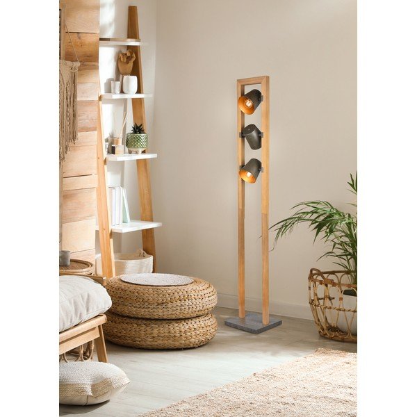 Lampa stojąca w naturalnym kolorze z metalowym kloszem (wysokość 150 cm) Bell – Trio-image-1