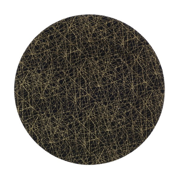 Czarny talerz z tworzywa sztucznego InArt Golden, ⌀ 33 cm