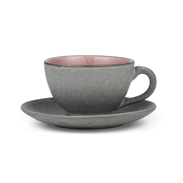 Różowa/szara filiżanka do cappuccino ceramiczna 240 ml Gastro Grey/Light Pink – Bitz-image-1