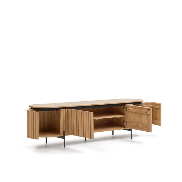 Szafka pod TV z drewna mango w naturalnym kolorze 200x55 cm Licia − Kave Home-image-4