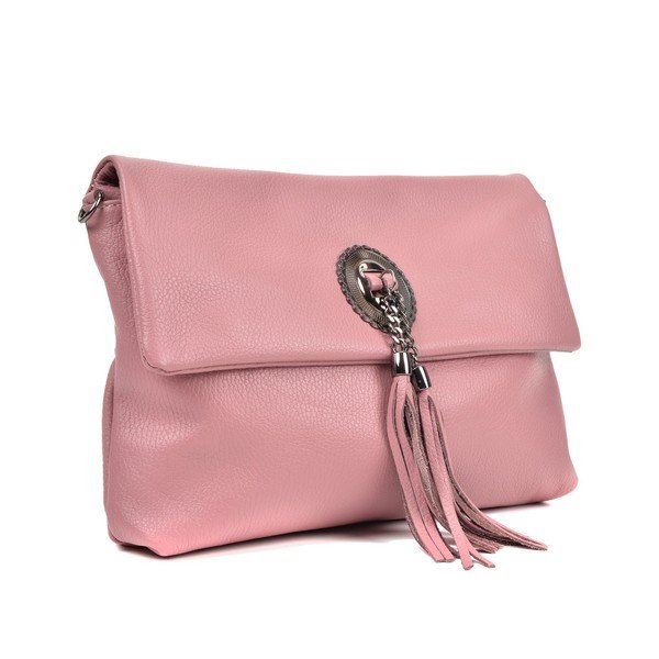 Różowa torebka skórzana crossbody Roberta M Elisa-image-1