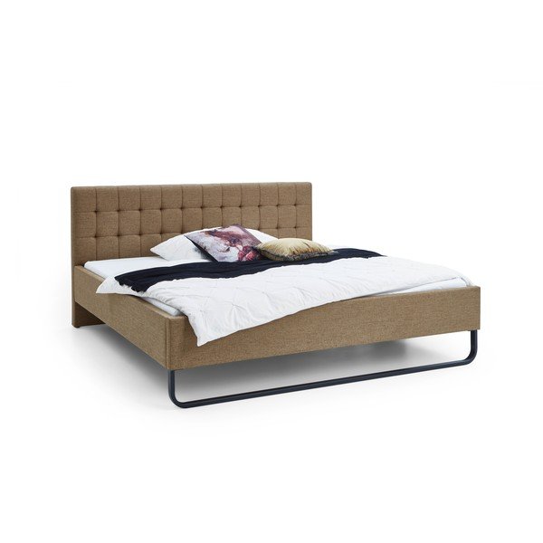 Jasnobrązowe tapicerowane łóżko dwuosobowe bez stelaża 180x200 cm Lambada – Meise Möbel-image-4