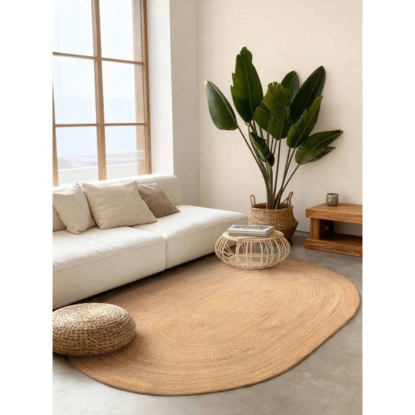 Dywan z juty dwustronny/tkany ręcznie w naturalnym kolorze 160x230 cm Braided – Hanse Home-image-1