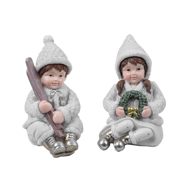Komplet 2 figurek dekoracyjnych chłopca i dziewczynki Ego Dekor Cute