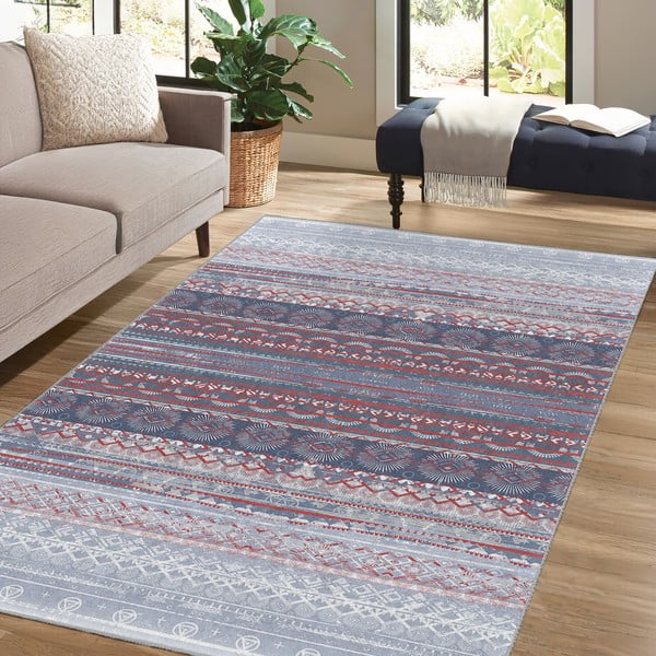 Fioletowo-szary dywan odpowiedni do prania 80x150 cm Vintage Stripe – Mila Home-image-4