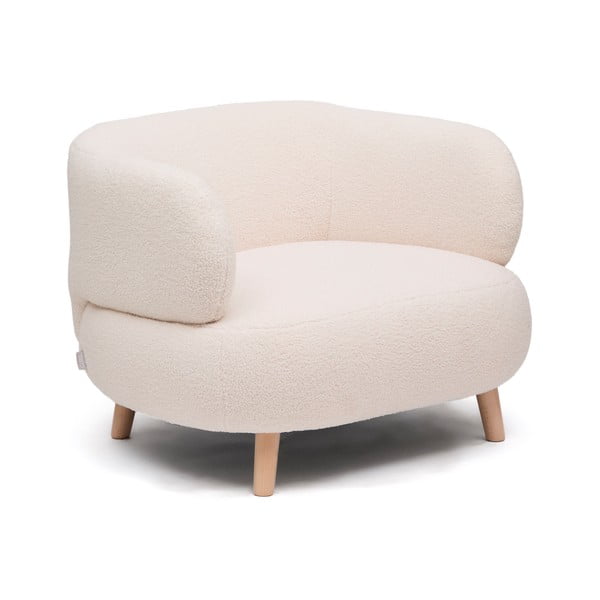 Beżowy fotel z materiału bouclé Luisa – Kave Home