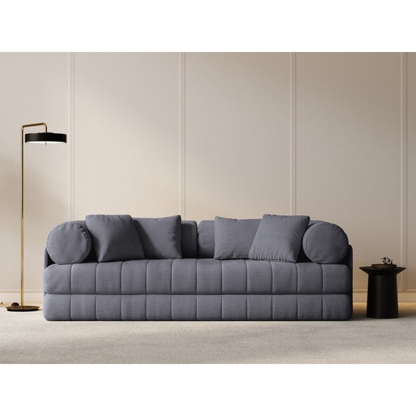 Ciemnoszara rozkładana sofa z materiału bouclé 206 cm Kemi – Cosmopolitan Design-image-4