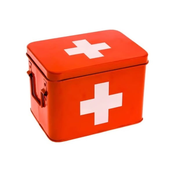 Czerwony metalowy pojemnik z pokrywką 21,5x15,5x16 cm Medicine – PT LIVING