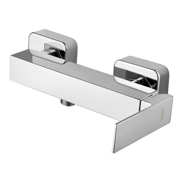 Bateria prysznicowa ścienna w kolorze srebra z połyskiem (1 otwór) Latus – Sapho