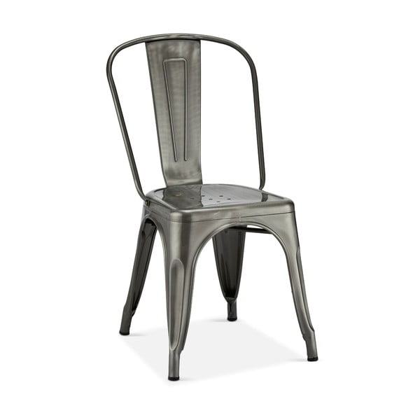 Jasnoszare metalowe krzesła zestaw 2 szt. Korona – Furnhouse