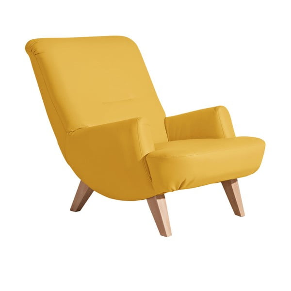 Żółty fotel z imitacji skóry Max Winzer Brandford