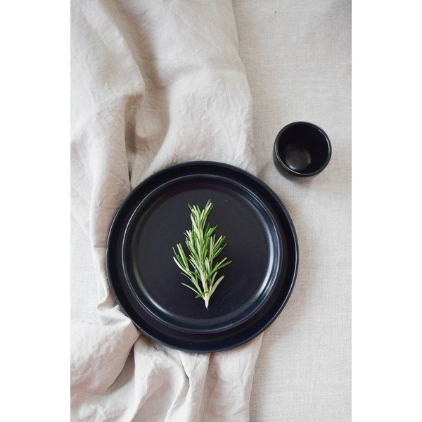 Czarna kamionkowa filiżanka ÅOOMI Luna, 80 ml-image-4