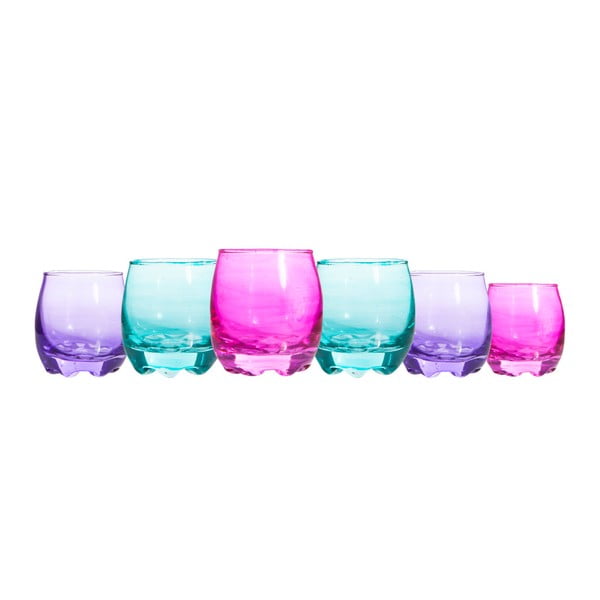 Zestaw 6 kolorowych szklanek Dora 