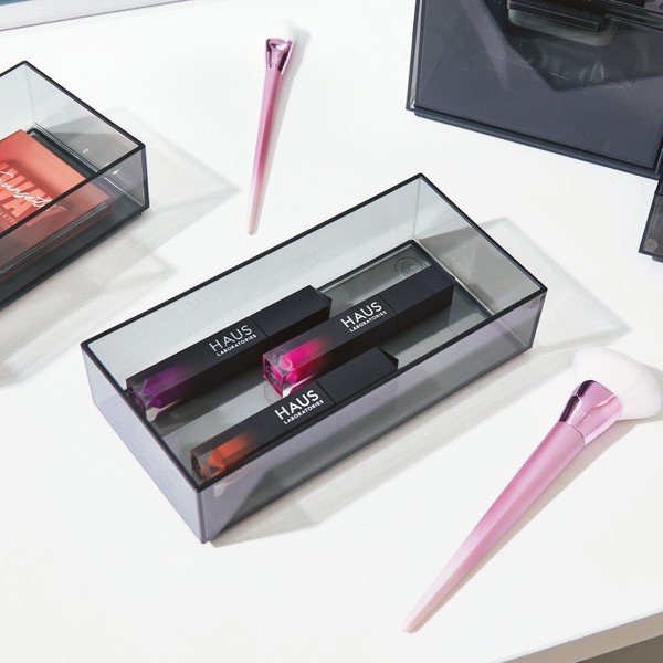 Organizer łazienkowy na kosmetyki z plastiku z recyklingu w kolorze matowej czerni – iDesign-image-1