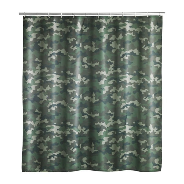 Zasłona prysznicowa odpowiednia do prania Wenko Camouflage, 180x200 cm