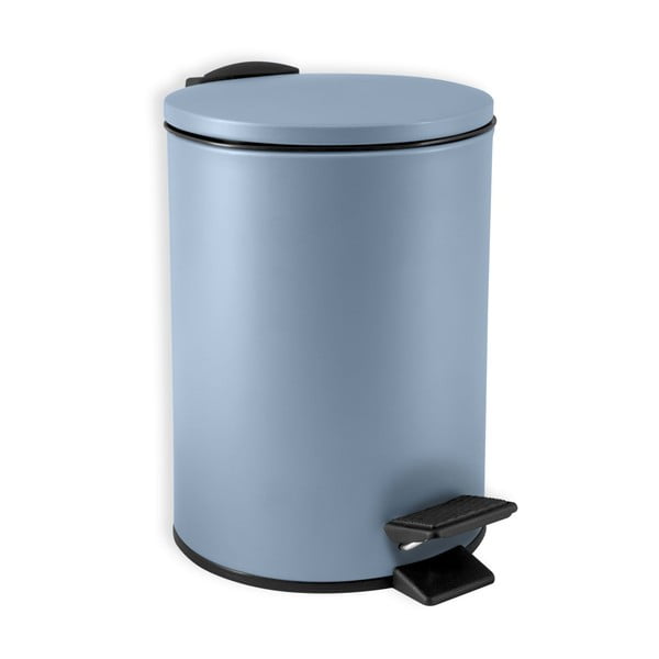 Jasnoniebieski stalowy kosz na śmieci z pedałem 3 l   Adelar – Spirella