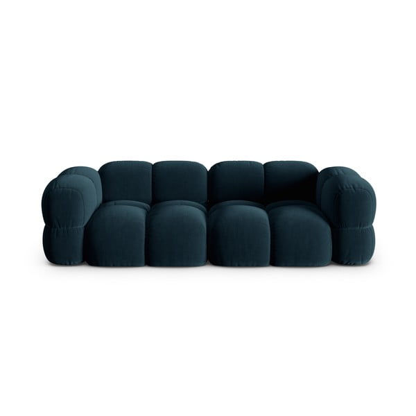 Ciemnoniebieska aksamitna sofa 250 cm Loretto – Cosmopolitan Design