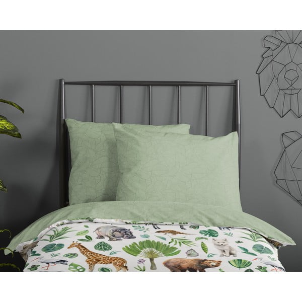 Zielona bawełniana pościel dziecięca jednoosobowa 140x200 cm Samba – Good Morning-image-2