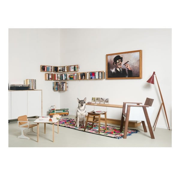 Półka na książki z drewna dębowego das kleine b b4, 25x32 cm-image-4