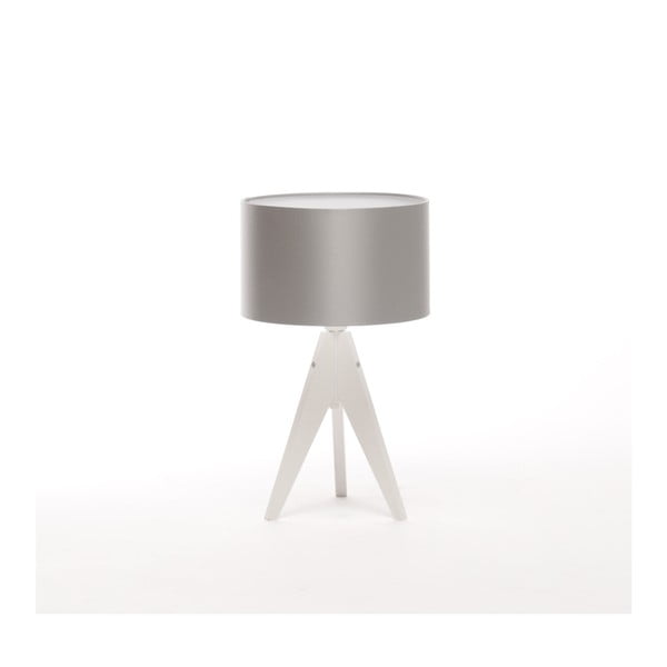 Srebrna lampa stołowa 4room Artist, biała lakierowana brzoza, Ø 25 cm