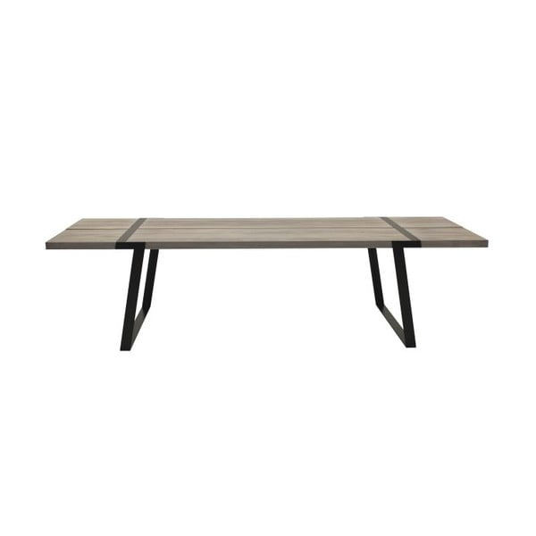 Jasny drewniany stół z czarną konstrukcją Canett Gigant, 290 cm