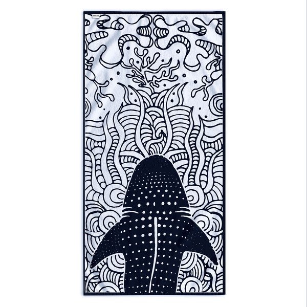 Ciemnoniebieski ręcznik plażowy 90x180 cm Shark – DecoKing-image-2
