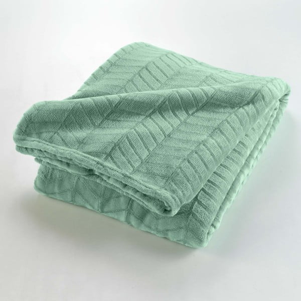 Jasnozielona narzuta z mikfroflaneli 180x220 cm Arya – douceur d'intérieur