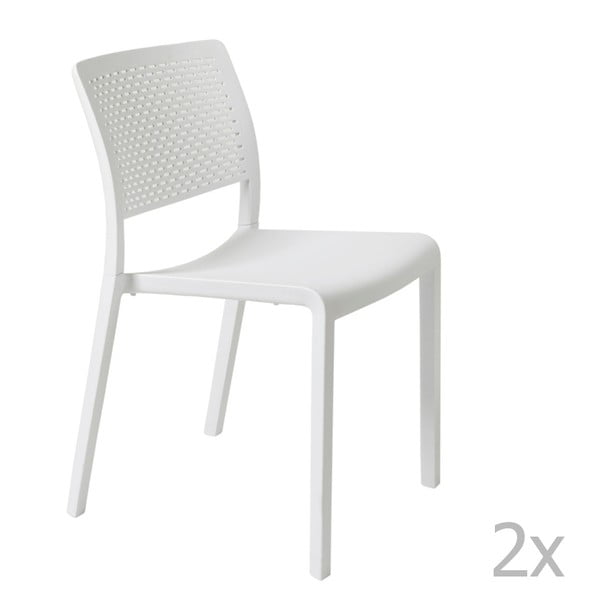 Zestaw 2 białych krzeseł ogrodowych Resol Trama