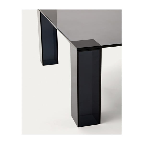 Ciemnoszary szklany stolik 85x85 cm Adularia – Kave Home-image-3