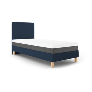 Granatowe łóżko jednoosobowe Mazzini Beds Lotus, 90x200 cm
