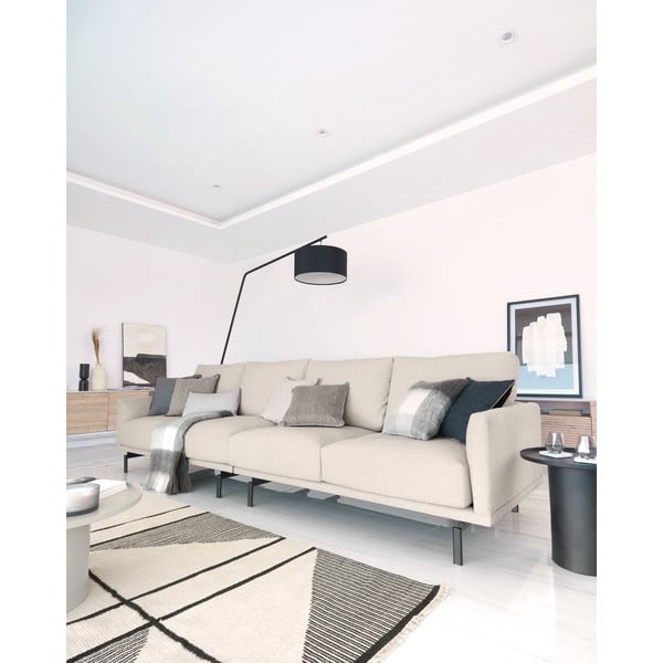 Czarna lampa stojąca z tekstylnym kloszem (wysokość 221,5 cm) Ciana – Kave Home-image-2