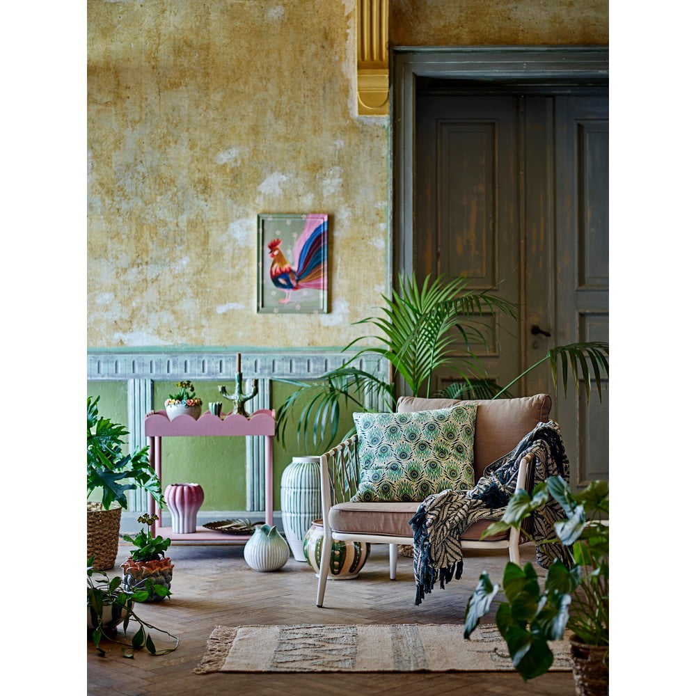 Zielono-beżowy koc z bawełny z recyklingu 130x160 cm Ugento – Bloomingville (zdjęcie 6)