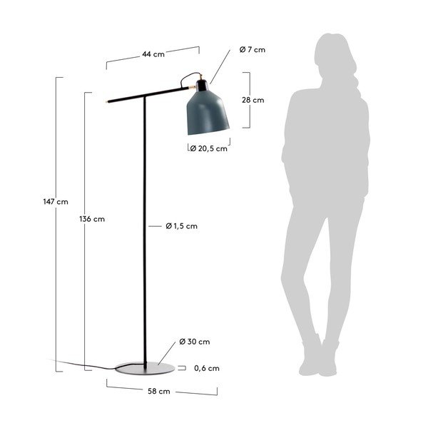Morska lampa stojąca z metalowym kloszem (wysokość 147 cm) Olimpia – Kave Home-image-3