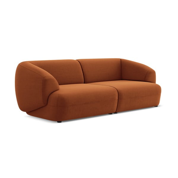 Pomarańczowa aksamitna sofa 232 cm Moana – Makamii-image-1