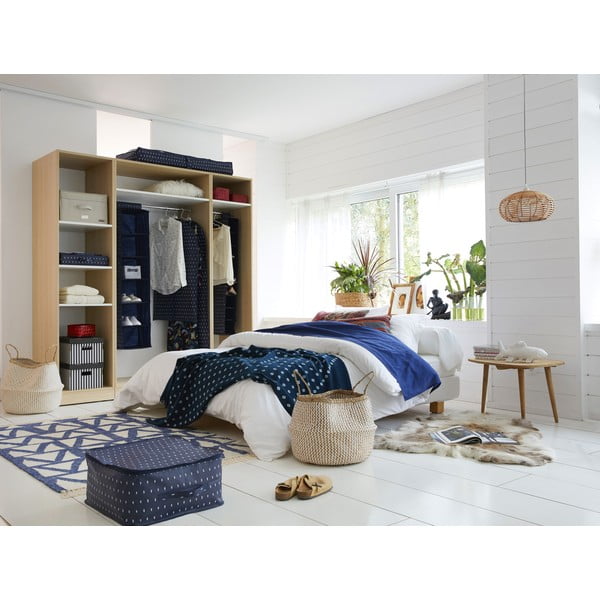 Granatowy pokrowiec na ubrania Compactor Dots, dł. 100 cm-image-1