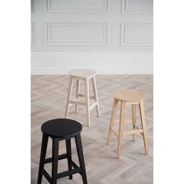 Hoker z litego drewna dębowego w naturalnym kolorze (wysokość siedziska 65 cm) Austin – Rowico-image-2