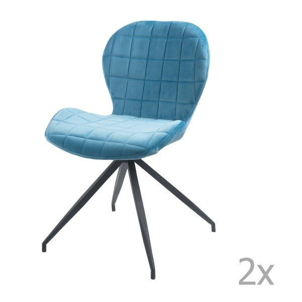 Zestaw 2 jasnoniebieskich krzeseł Blues