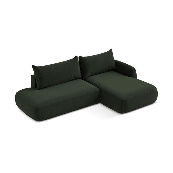 Ciemnozielony rozkładany narożnik (prawostronny/z szezlongiem) Hale – Makamii-image-2