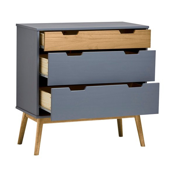 Szara komoda z litego drewna sosnowego Marckeric Baku, wys. 82 cm-image-4