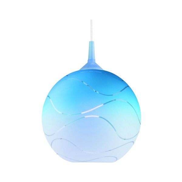 Niebieska okrągła lampa wisząca LAMKUR Waves-image-1