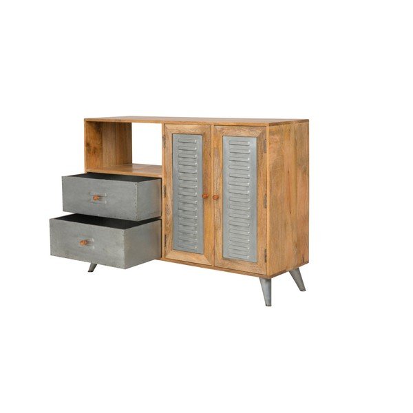 Komoda z drewna mango z 2 szufladami Canett Leipzig-image-4