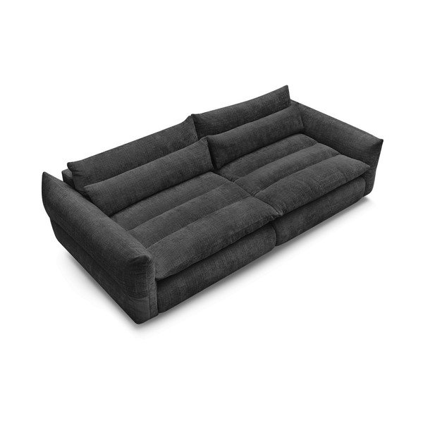 Czarna sofa z tkaniny szenilowej 276 cm Neil – Bobochic Paris-image-3
