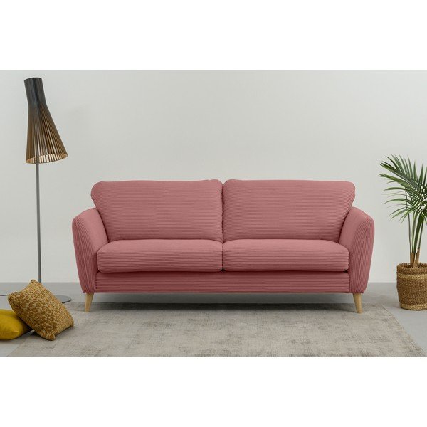 Różowa sztruksowa sofa 206 cm Paris – Scandic-image-1