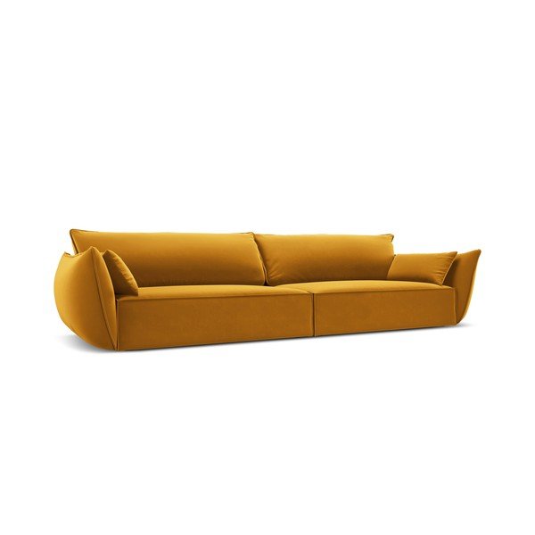 Musztardowa aksamitna sofa 248 cm Vanda – Mazzini Sofas-image-2