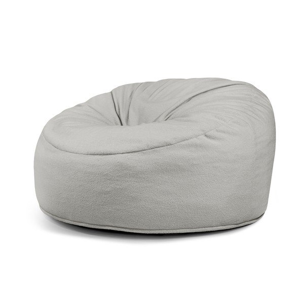 Jasnoszary worek do siedzenia z materiału bouclé Om 135 – SLOWDOWN