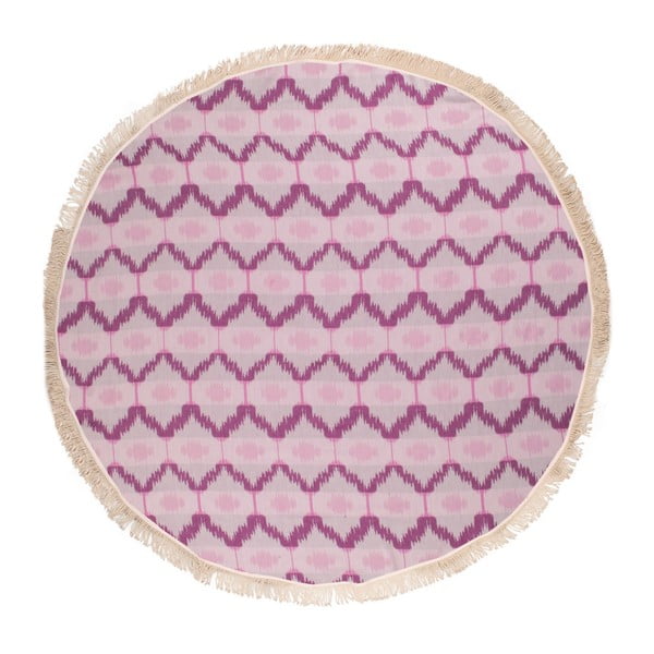 Fioletowy ręcznik hammam Begonville Ripple, ᴓ 150 cm