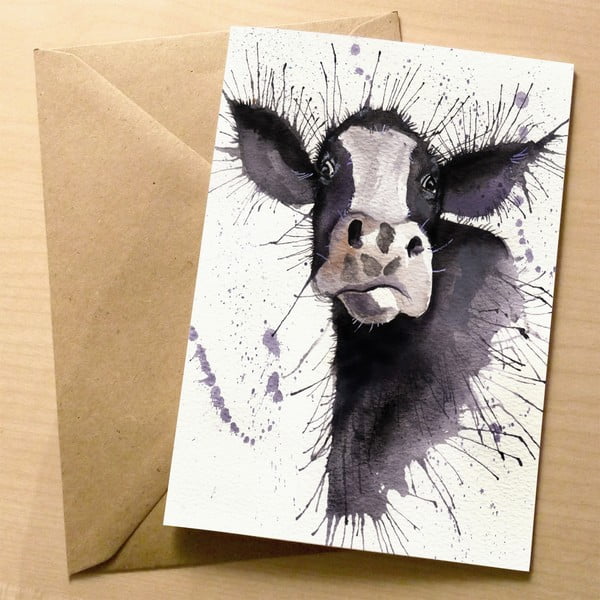 Kartka okolicznościowa Wraptious Splatter Cow